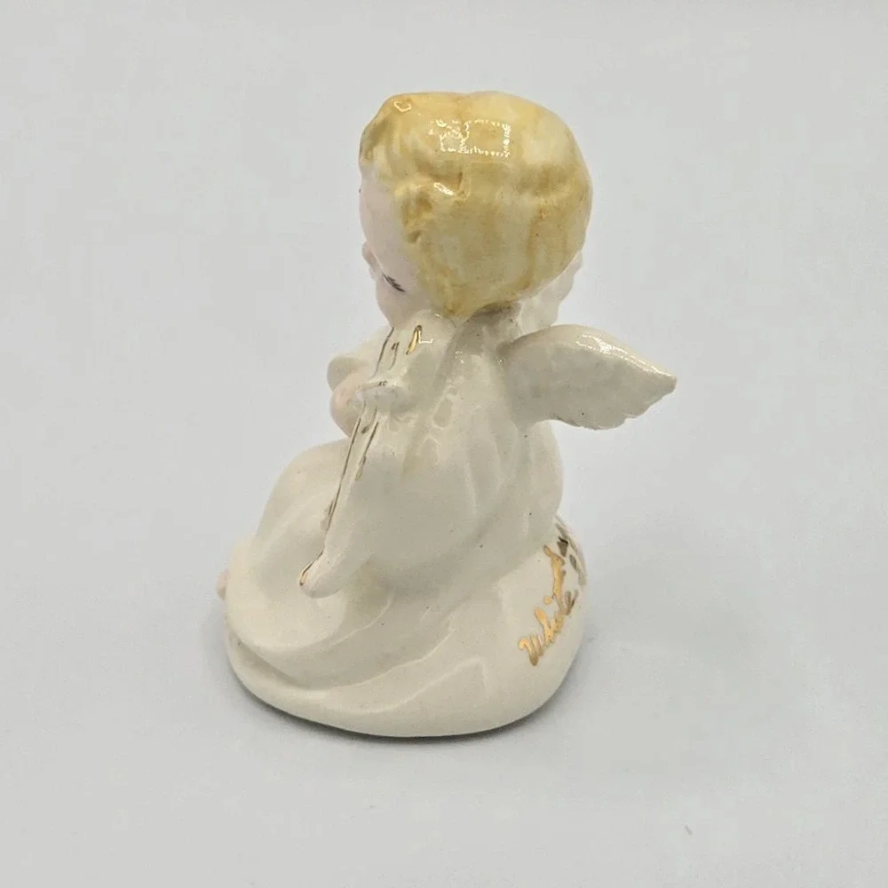 Vtg Blonde Angel Duncan‎ Enterprises Mold 1976 Violin Christmas Figurine 1980